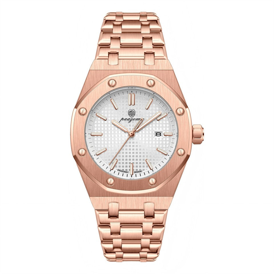 PAAZOMU Luxury Business Man Wristwatch Waterproof Luminous Date Men Watch Stainless Steel Fashion Quartz Watches For Men Reloj