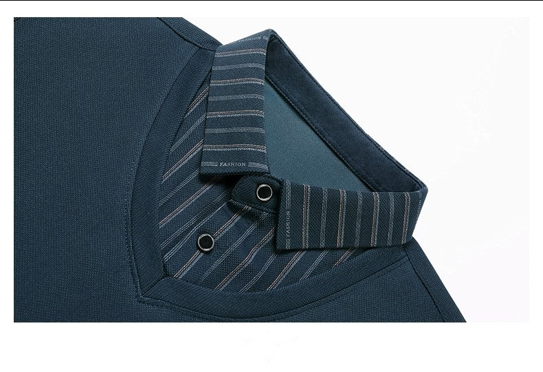 High quality brand long sleeve men's polo shirt autumn new style fashionable flip collar striped personalized top casual T-shirt