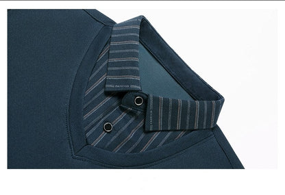 High quality brand long sleeve men's polo shirt autumn new style fashionable flip collar striped personalized top casual T-shirt