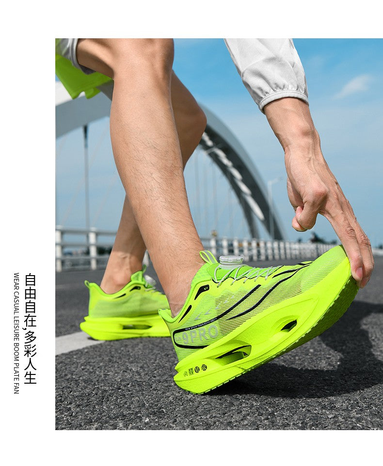 Tênis Esportivo de Corrida Placa de Carbono Especializada Maratona Amortecimento a Ar Masculino Respirável Leve Feminino Confortável Antiderrapante