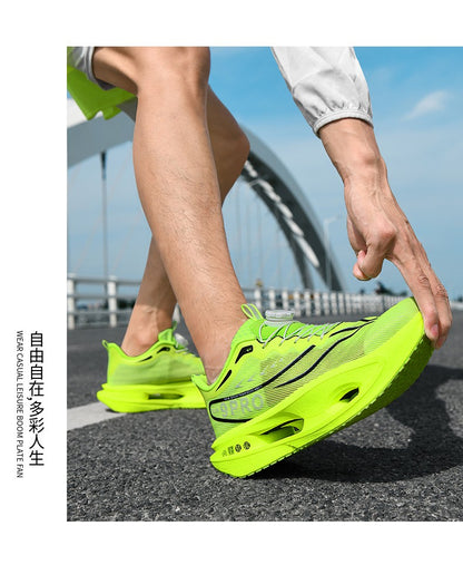 Tênis Esportivo de Corrida Placa de Carbono Especializada Maratona Amortecimento a Ar Masculino Respirável Leve Feminino Confortável Antiderrapante