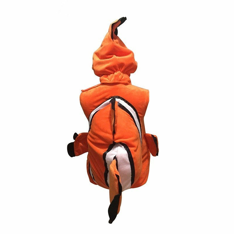 Toddler Clown Fish Role Play Costume Cute Baby Adventure Holiday Performance Costume Halloween Party Dress Up Hooded Set