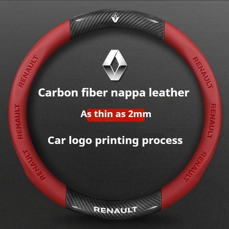 Capa de Volante de Carro em Fibra de Carbono para Renault Scenic Clio Laguna 2 3 4 5 Kangoo Fluence Megane Trafic Talisman Twingo Kaptur