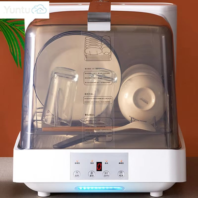 See-through Dishwasher Countertop Home Portable Smart Industrial Automatic Desktop High Temperature Modern Glass
