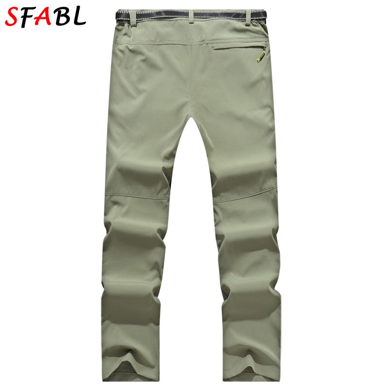 SFABL 5XL Summer Quick Dry Hiking Pants Men Stretch Waterproof Tactical Pants Zipper Pockets Trousers Lightweight Fishing Pants