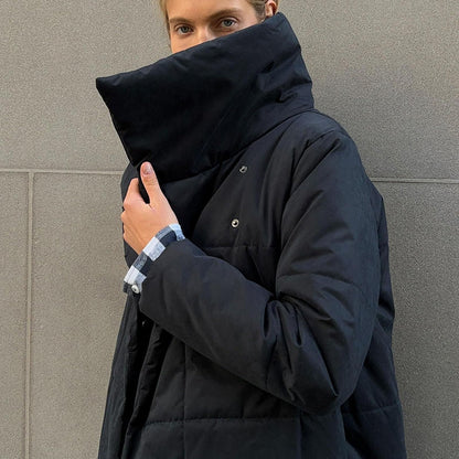 New Winter Women's Large Quilt Cotton Clothes Fashion Loose Long Overcoat Warm Cotton Jacket Female Cold Padded Jacket ?? ????