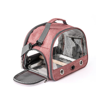 Bolsa de transporte portátil para pássaros pequenos, para papagaios, periquitos, com janela lateral de acesso, dobrável, para uso externo