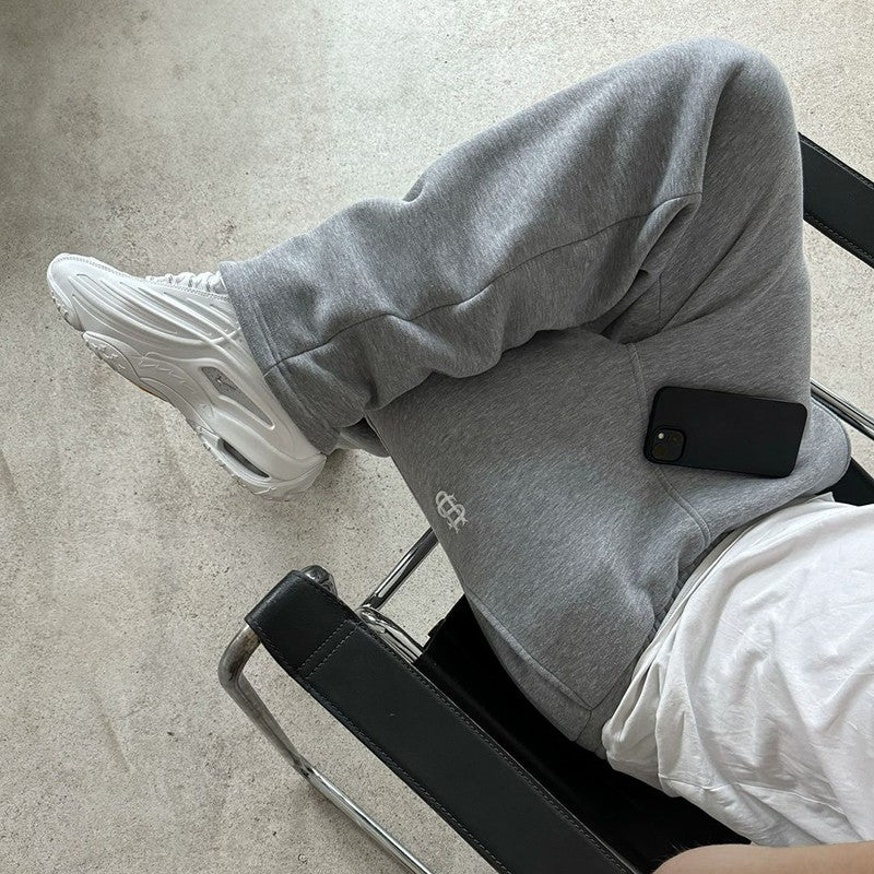 Calça de Moletom Outono com Cordão e Zíper Cor Sólida Casual High Street Hip-Hop Rap Street Estilo Y2K Cintura Alta