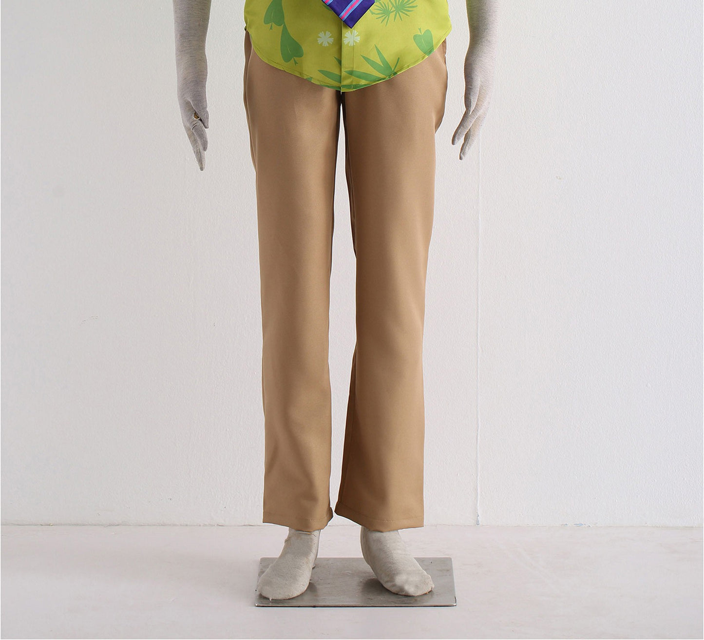 Fox Nick Wilde Cosplay Shirt With Tie Men Halloween Green Leaves Printed Summer Casual T-shirt and Necktie