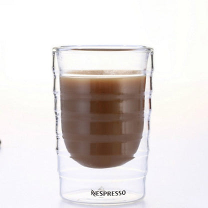 Xícara de Espresso Copo Térmico de Vidro para Chá Leite Bebidas Caneca de Vidro Sopro Artesanal com Parede Dupla Canecas para Whey Protein e Nespresso