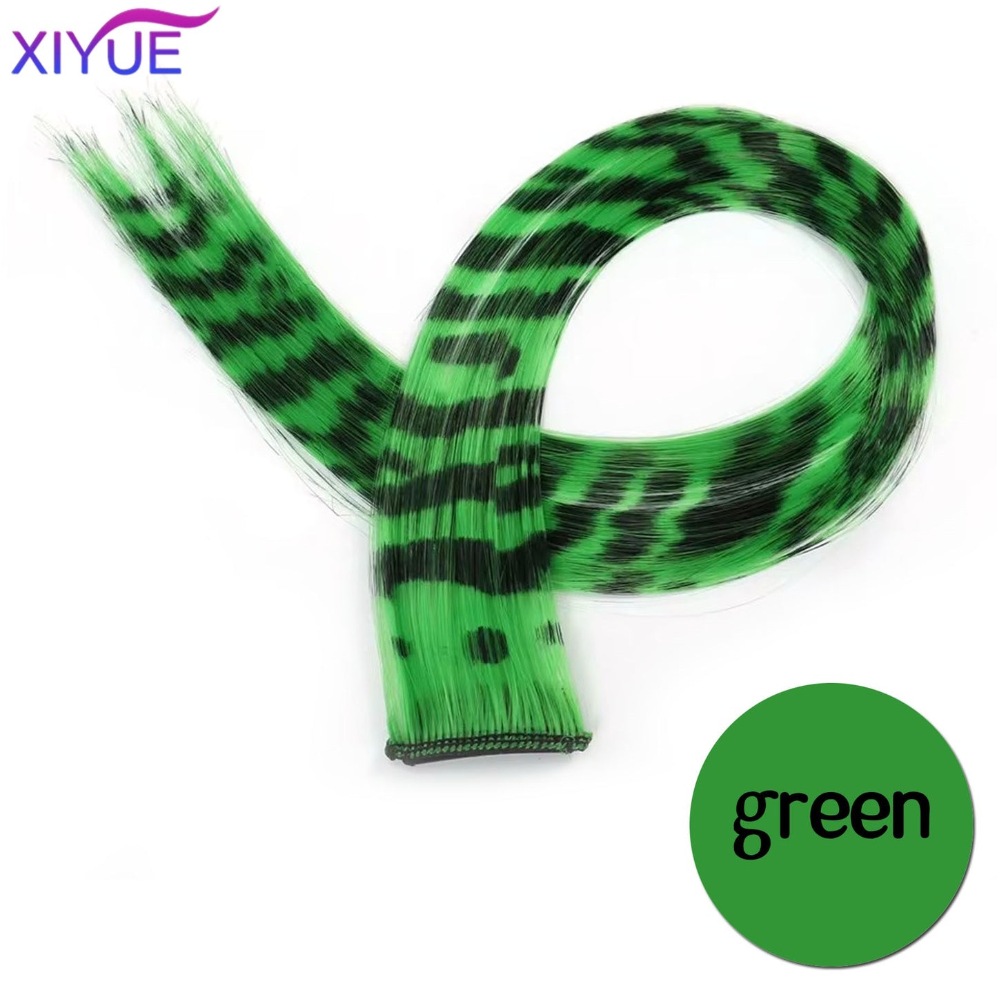 Synthetic One Card Hair Extension Wig Hair For Women Long Straight Clip-in Colored Zebra Line Feather Hair Extensions Fake Hair