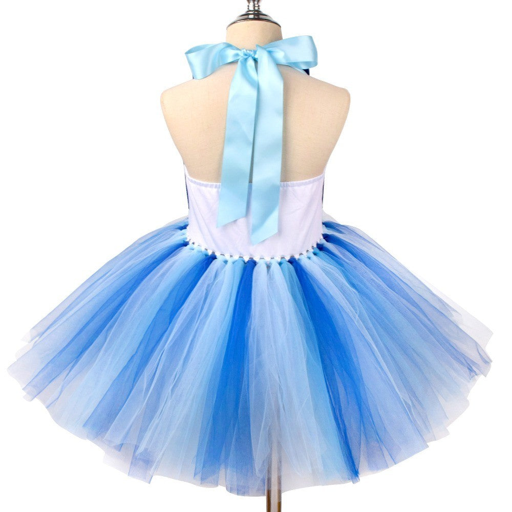 Animal Cosplay Costume Dog Print Tutu Dress Halloween Dog Role Play Outfit for Birthday Party Carnival Stage Themed Performance