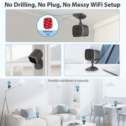 Mini 4G Wireless Security Camera with SIM Card, Battery Powered, Night Vision, Human Detection, Indoor Outdoor Use Mini Cam