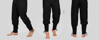 Spooktacular Creations Men Halloween Medieval Renaissance Pants With Pocket, Ankle Banded Pirate Pants, Viking Costume
