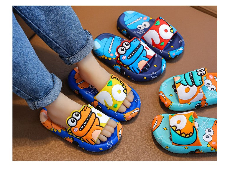 Cartoon Dinosaur Children Slippers Boy Girls Casual Shoes Flat Beach Water Shoes Indoor Soft Kids Cute Flip Flops for Boy Girl
