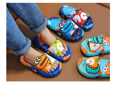 Cartoon Dinosaur Children Slippers Boy Girls Casual Shoes Flat Beach Water Shoes Indoor Soft Kids Cute Flip Flops for Boy Girl