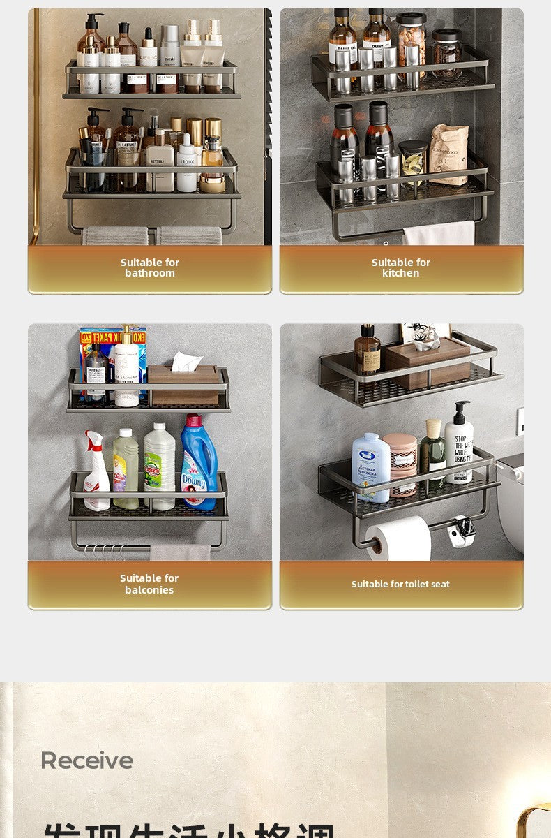 Toilet storage rack, non perforated washbasin, light luxury bathroom, wall mounted toilet, toilet wall storage rack