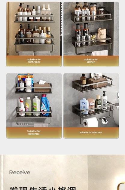 Toilet storage rack, non perforated washbasin, light luxury bathroom, wall mounted toilet, toilet wall storage rack