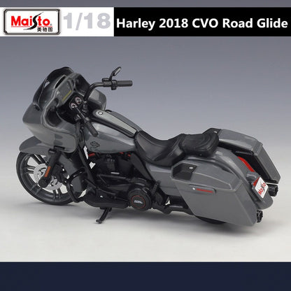 Maisto 1:18 Harley 2018 CVO Road Glide Liga Modelo de Motocicleta Esportiva Metal Moto de Corrida de Rua Modelo de Simulação Presentes Infantis