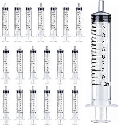 20 Unidades Seringa de Plástico Sem Agulha 5/10/20ml para Cola, Alimentação de Pets, Cosméticos Líquidos, Ferramentas de Medição e Recarga, Embaladas Individualmente