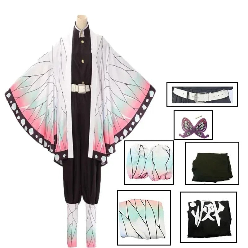 AnimeKochou Shinobu Cosplay Costume  Kochou Uniforms Wigs Hairs Halloween For Kids Adult Cos Party