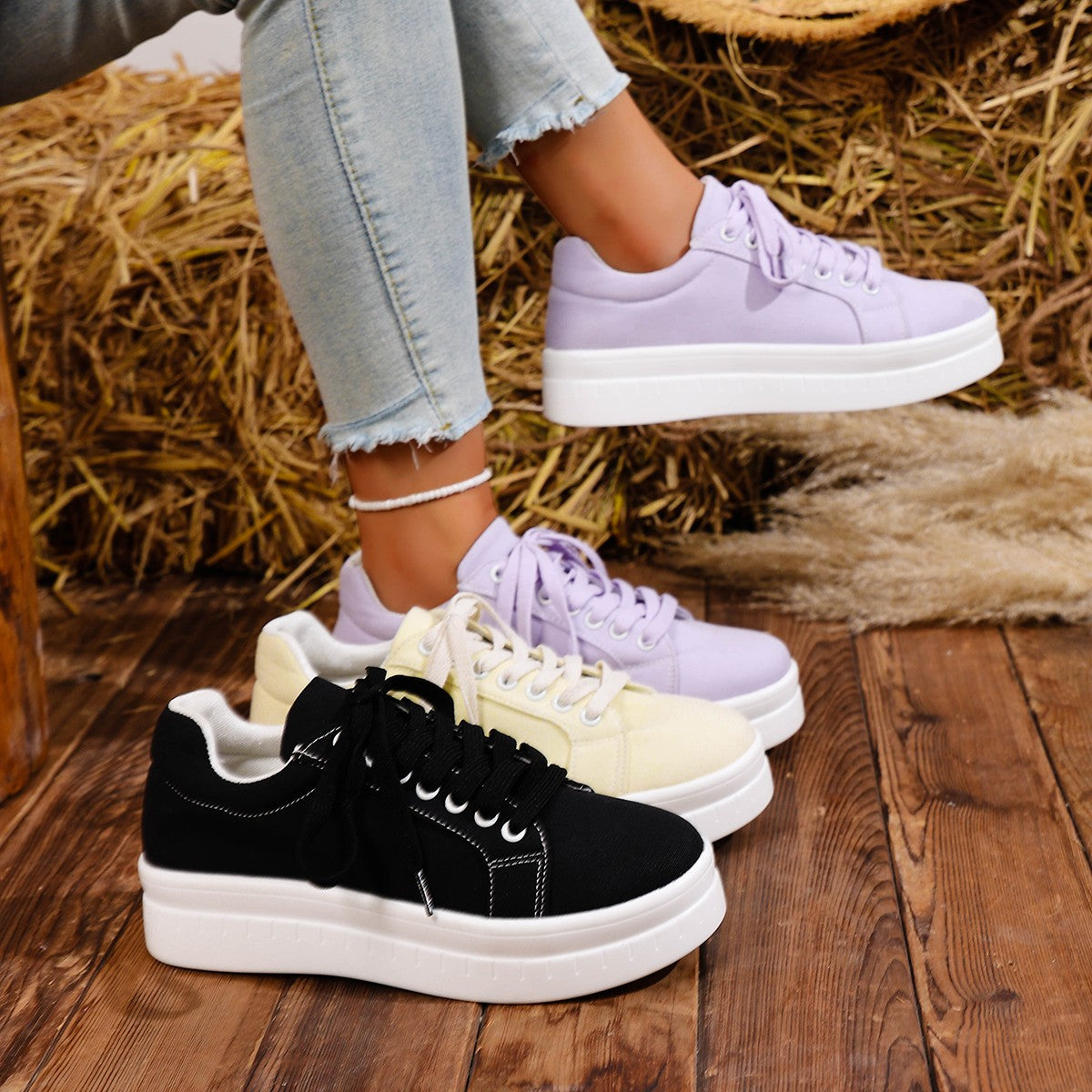 Tênis Feminino 2025 Nova Moda Casual Sapatos Femininos Tênis Designer de Verão Feminino Cadarço Plataforma Esporte Sapatos Feminino