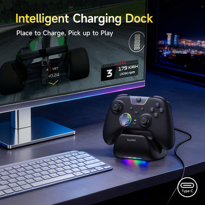 EasySMX X05 Pro Wireless Gaming Controller, Gamepad with Charing Dock for PC Nintendo Switch iOS Android with Dual Rumble Motors