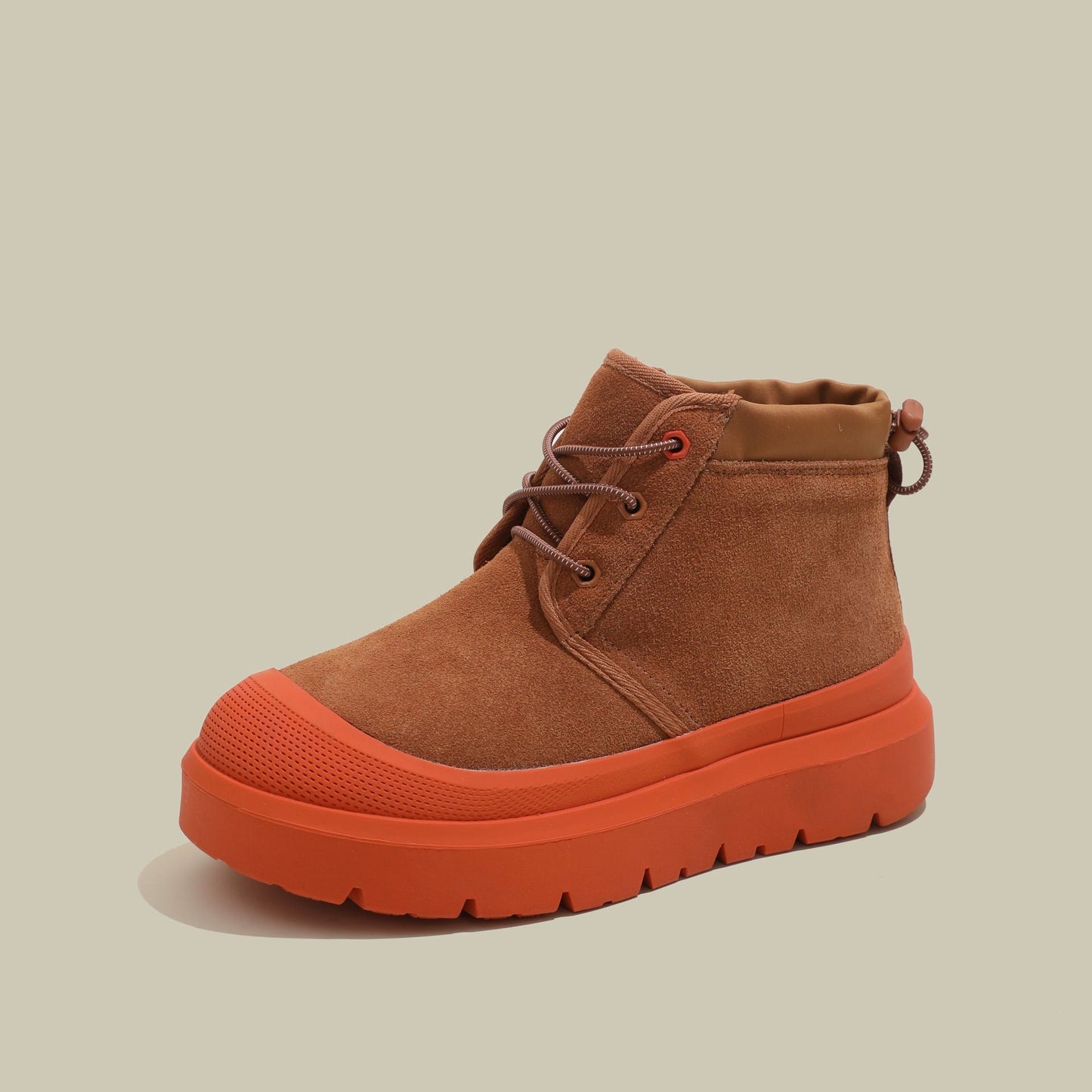 Fujin 4cm New Synthetic Suede Genuine Leather Spring Autumn Ankle Booties Chunky Sneakers High Brand Big Size Plush Women Shoes