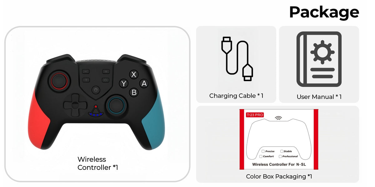 Wireless Buletooth Game Controller For Nintendo Switch/OLED/Lite, Switch Pro Gamepad with Turbo 6-Axis Gyro Dual Vibration