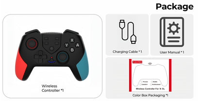Wireless Buletooth Game Controller For Nintendo Switch/OLED/Lite, Switch Pro Gamepad with Turbo 6-Axis Gyro Dual Vibration