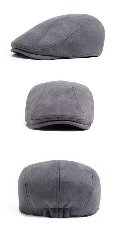 New Suede Autumn Winter Beret Fashion Vintage Men Women Newsboy Hat Casual Flat Visor Cap Berets For 54-58cm Head Circum Ference