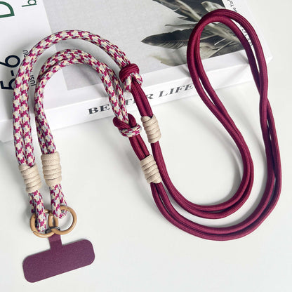 Personalized Trend Double Color Mobile Phone Universal Lanyard Diagonal Span Long Rope Shoulder Strap Rope Fashion Safety Rope