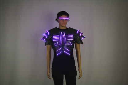 COSPLAY-Luminous LED Clothing, Fluorescent Glasses, Stage Show Armor, Night Show, Party Atmosphere Props