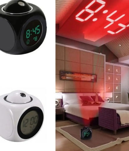 1PCProjection Alarm Clock Ceiling Display Snooze Desk Table Clock Voice Multifunction Digital Projection Clock Temperature Displ