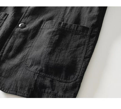 White Cotton Linen Suit Coat Men's Spring Summer Pure Color Slim Casual Business Thin Mens Blazer Jacket Comfortable Breathable