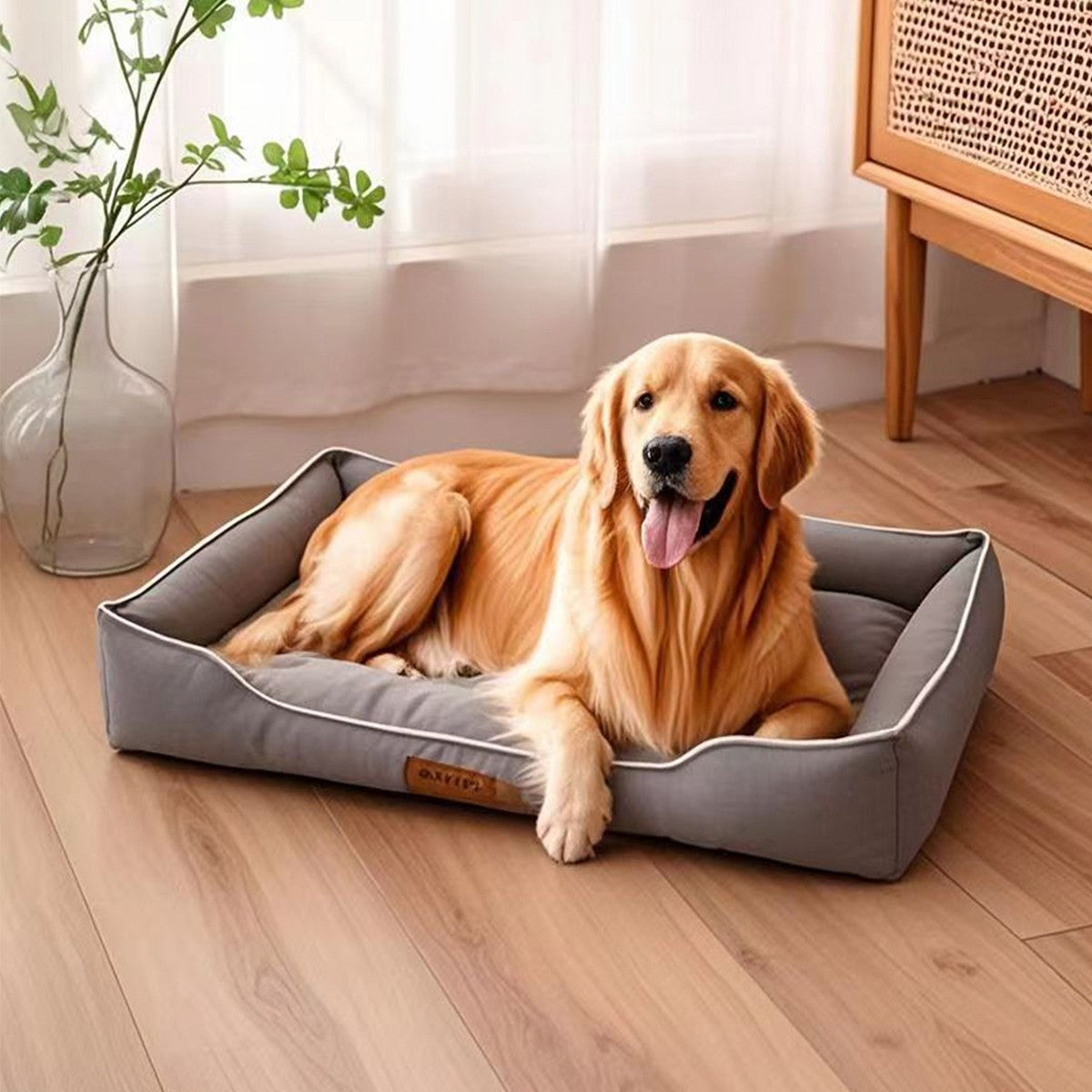 Cama de Cachorro Quadrada Quatro Estações para Colchão de Cachorro Grande, Cama para Gato Resistente à Mordida, Cama de Cachorro Macia e Espessada, Sofá Impermeável Casa para Pets