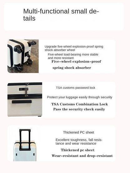 Nova Mala de Viagem com Abertura Lateral Grande Capacidade Bagagem 5 Rodas Antidesmoronamento Trolley Case 20 Polegadas Mala de Mão PC