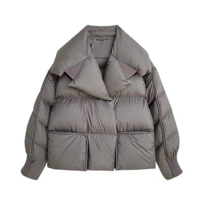 Lagabogy 2025 Winter Puffer Jacket Women Short 90% White Duck Down Coat Female Streetwear Warm Parkas Removable Sleeves Outwear