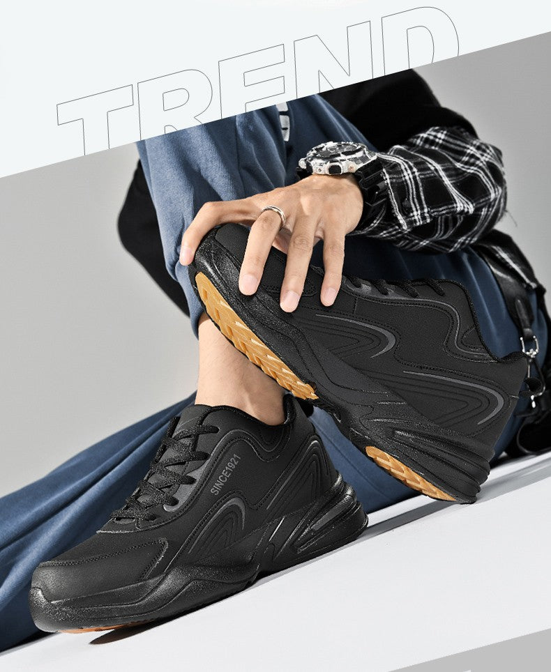 Men Sports Running Shoes Outdoor Walking Soft Casual Sneakers Fashion Designer Leather Sneaker Waterproof Men's Tennis Masculina