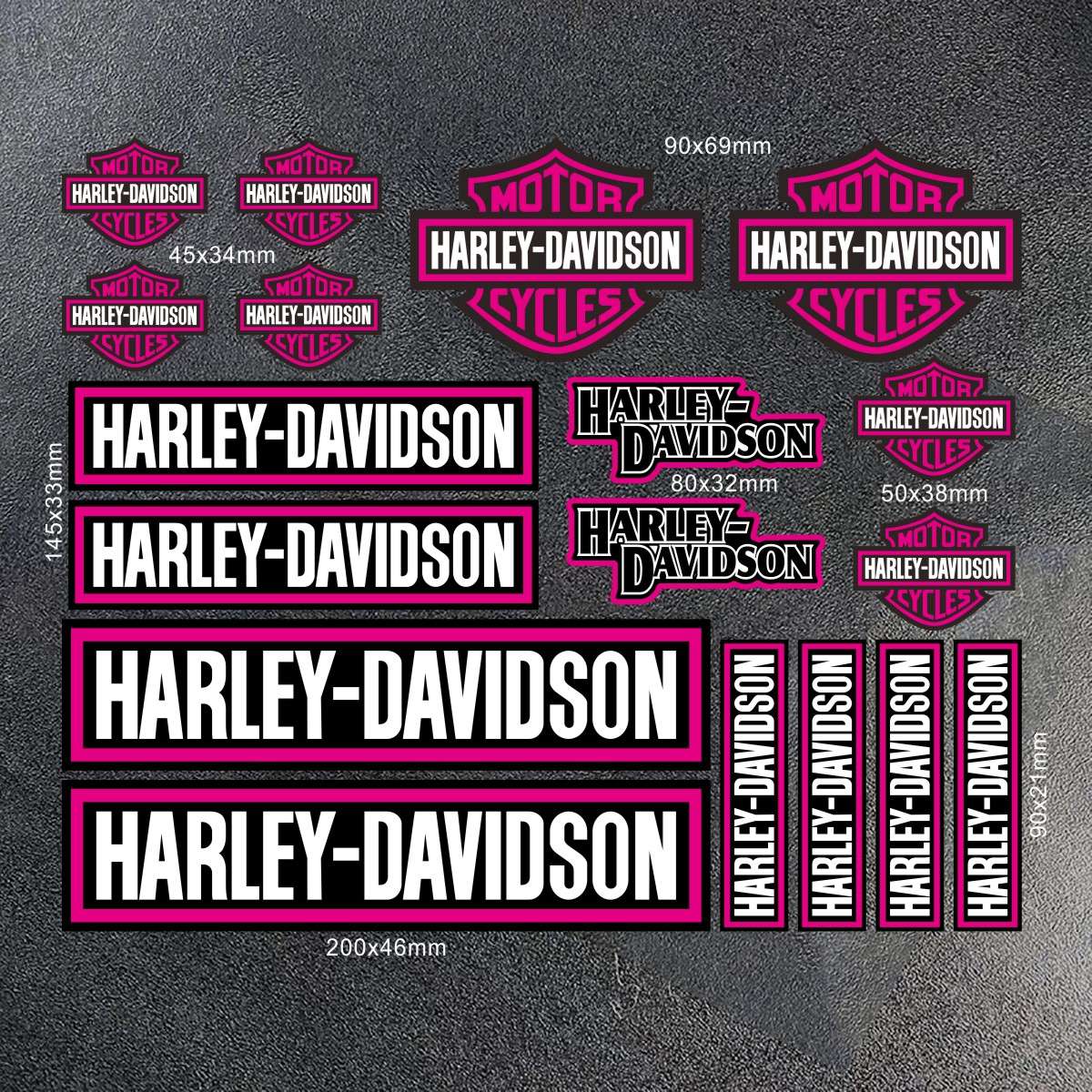 Kit Adesivo Refletivo Harley Davidson Logotipo Tanque Capacete Moto Emblema Letras Decalque