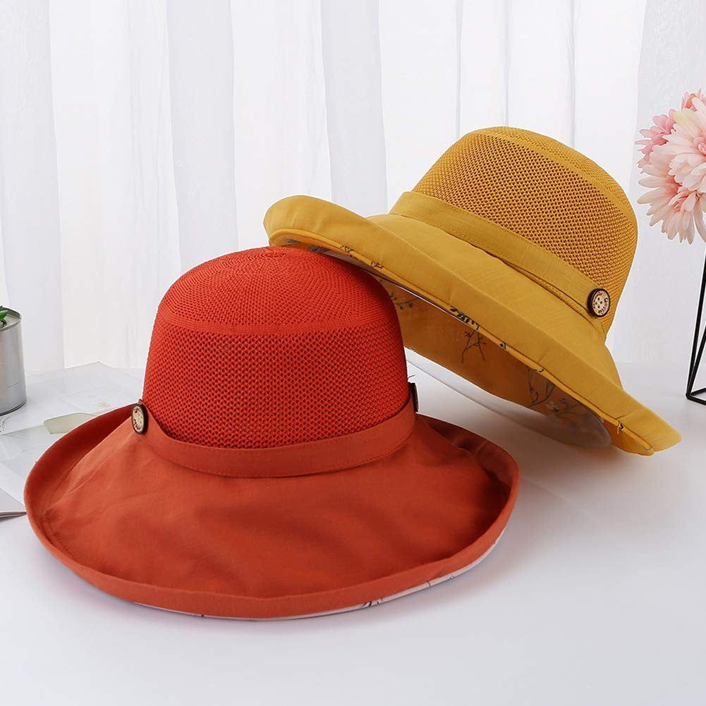Women Mesh Sun Hats Summer Beach UV UPF Packable Wide Chin Strap, Sun Hats for Men & Women UV Protection, Sun Hat with Neck Flap