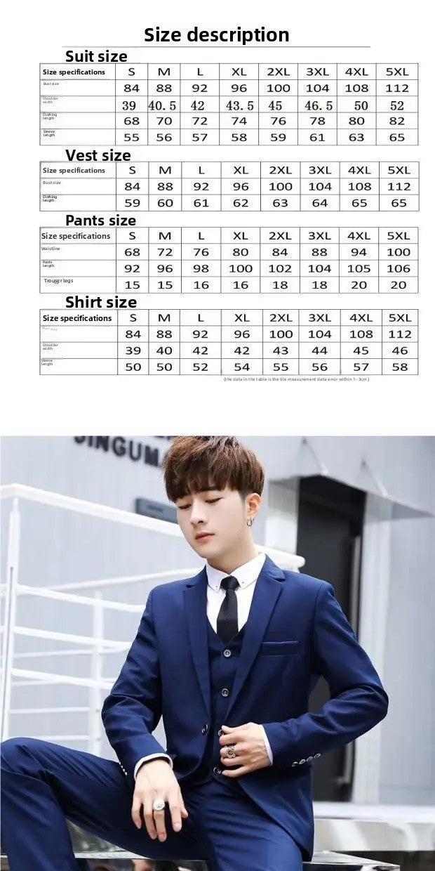 Men's Casual Wedding Suit Set New Groom Best Man Wedding Ceremony New Chinese Style Small Tailored Jacket Outfit