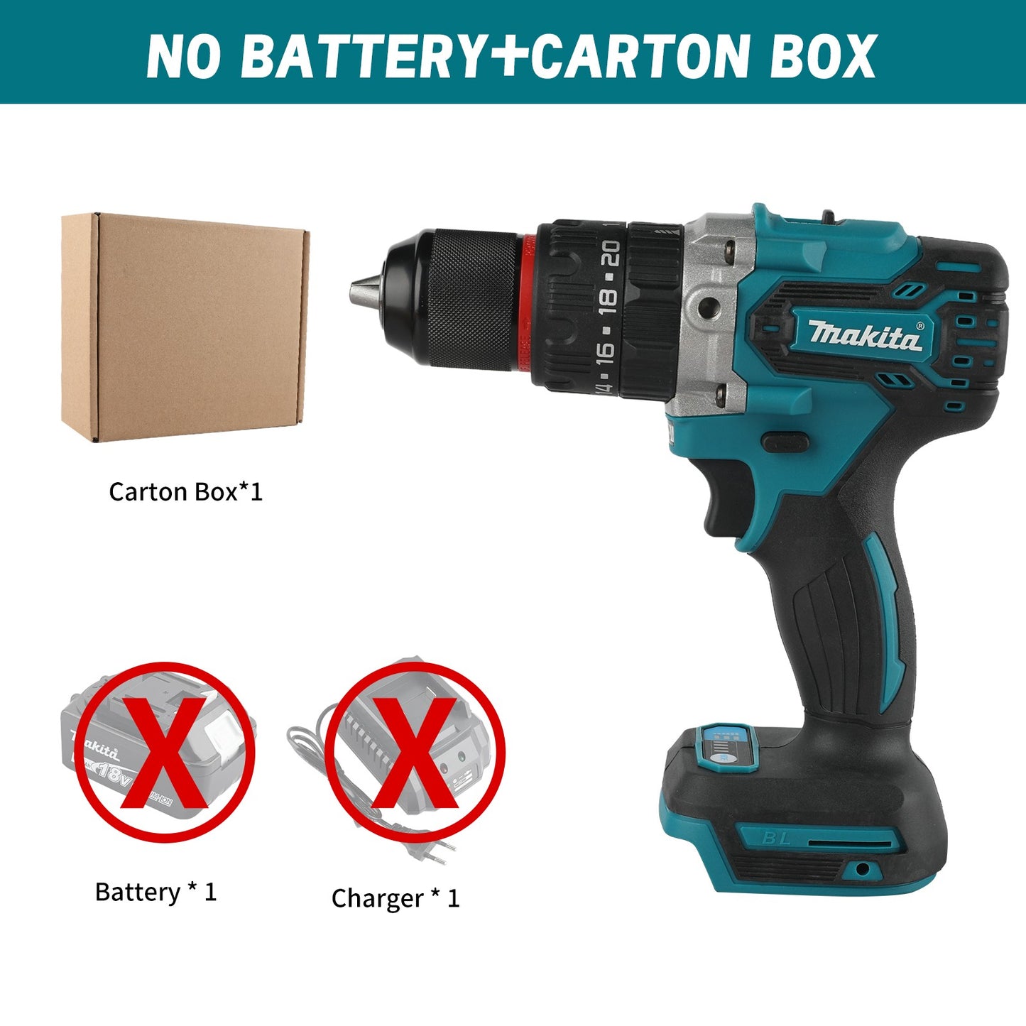 Makita DDF487 Parafusadeira/Furadeira Eletromecânica a Bateria de Lítio Brushless para Bateria Makita 18V
