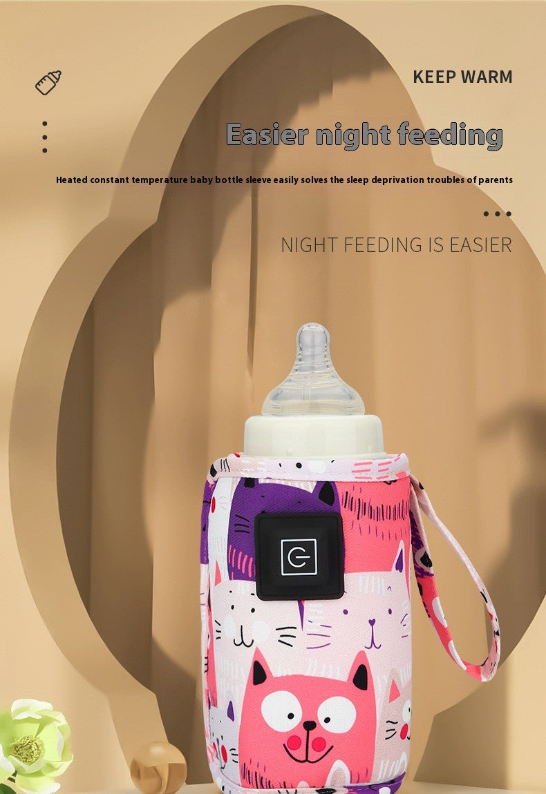Cartoon Warm Milk Cover Three-level Heating Constant Temperature Bottle Cover Portable Universal Baby Bottle Insulation Cover