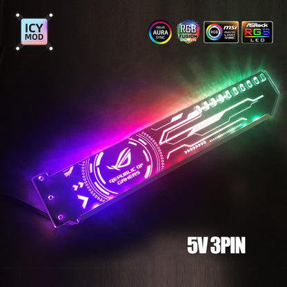 Suporte de GPU Horizontal ARGB Personalizável para VGA RGB Suporte para Placa de Vídeo Placa Gráfica Base AURA DIY PC Water Cooler CPU