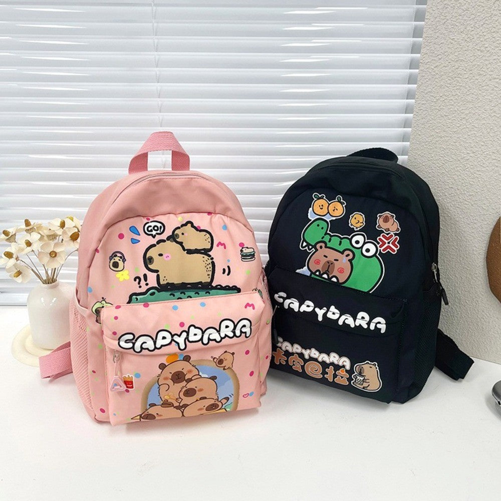 Creative Cute Capybara Backpack Large Capacity Cartoon Animal Lightweight Multi Functional Schoolbag  Kids Boys Girls Rucksack