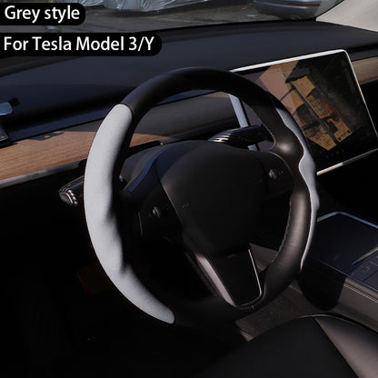 For Tesla Model Y Juniper 2025+ Steering Wheel Cover All Season Universal Deer Suede Sports Steering Wheel Cover