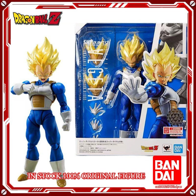Em estoque 100% Original BANDAI SPIRITS S.H.Figuarts Vegeta AWAKENED SUPER SAIYAN BLOOD Anime Figura de Ação Brinquedos Presentes
