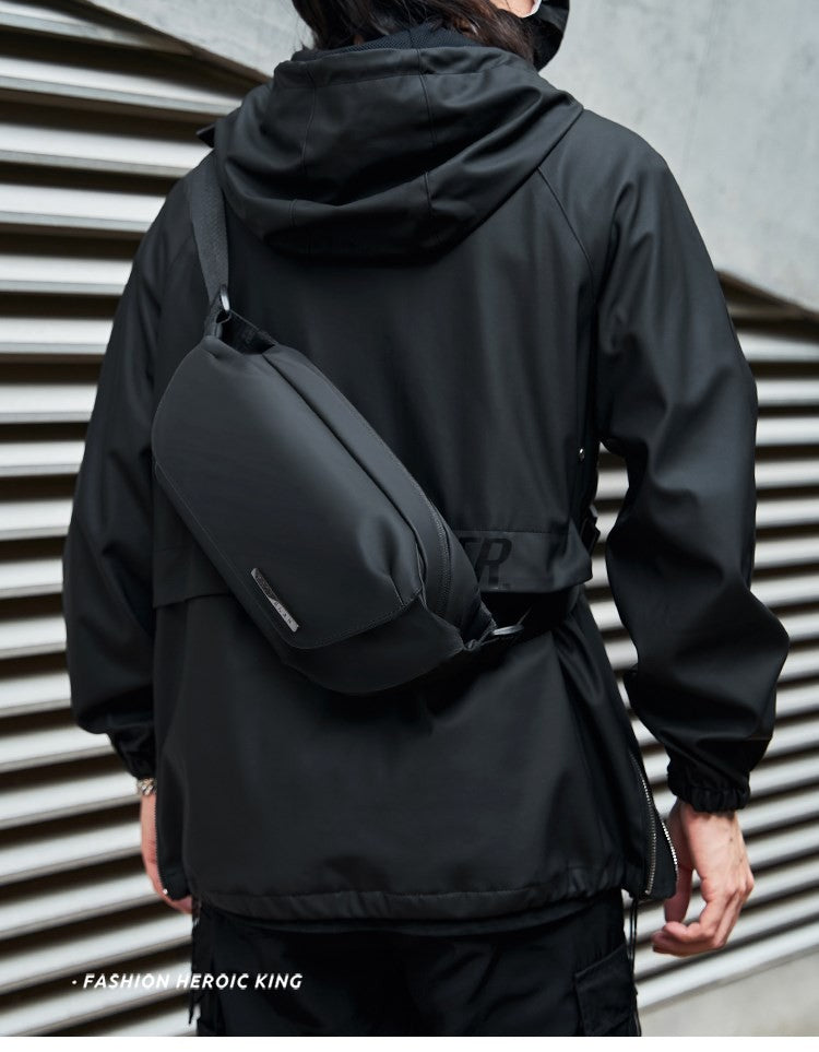 MATE ELAN Urban Business Thin Crossbody Shoulder Bag Men Fashion Waterproof Waist Fanny Pack Chest Bags Black Best iPad Bumbag