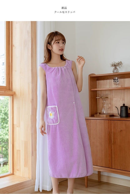 Large Bath towels For Body coral velvet Bath Towels Fashion Lady Wearable Fast Drying Beach Spa Bathrobes Bath Skirt